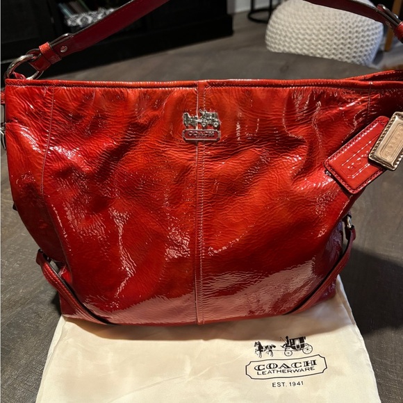 ☀️Coach Chelsea Katarina Paprika Patent Leather With Dust Bag - Picture 1 of 7